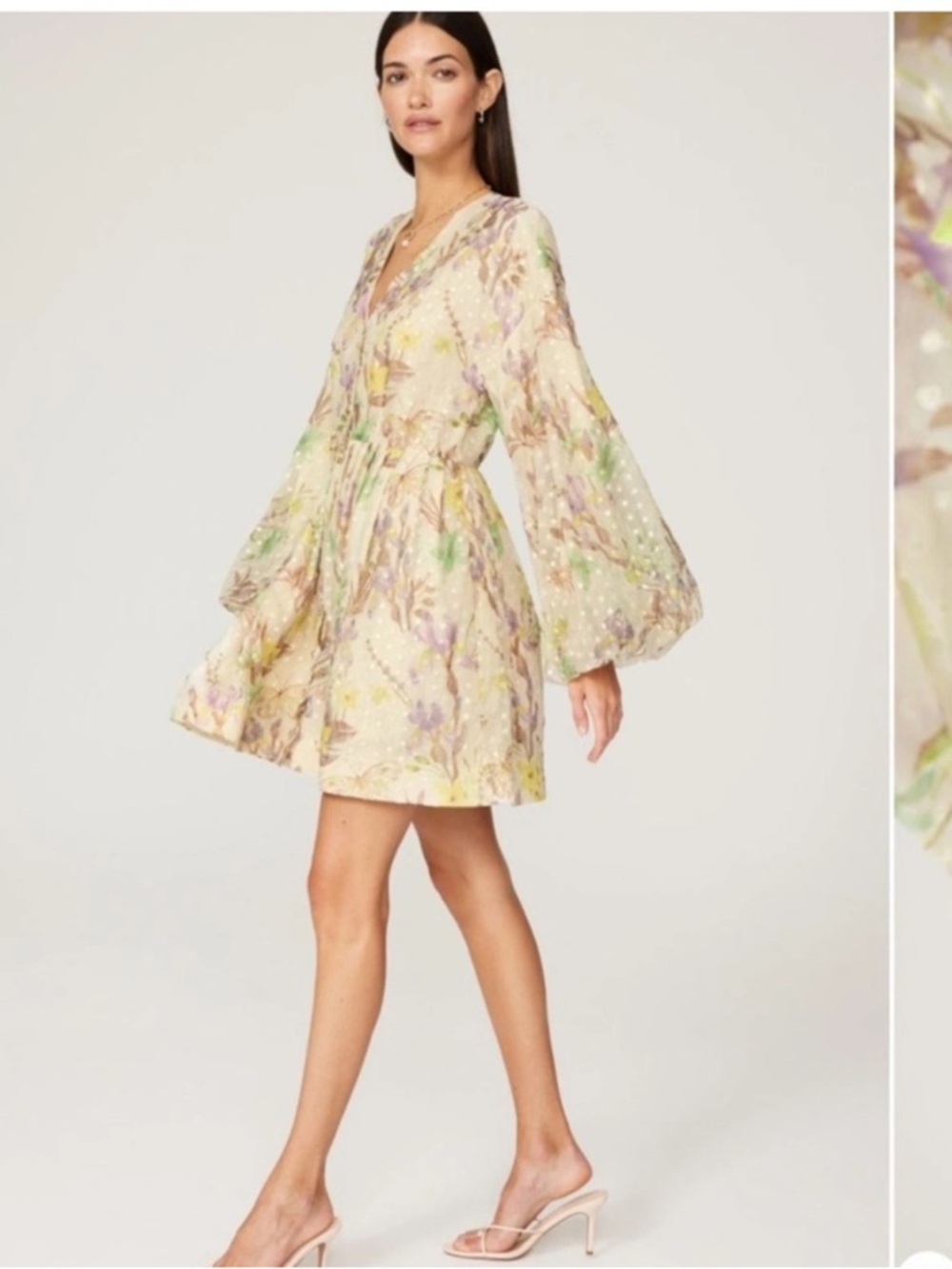 ALEXIS Behati Embroidered
Organza Blouson-Sleeve Mini
Dress Sz Large